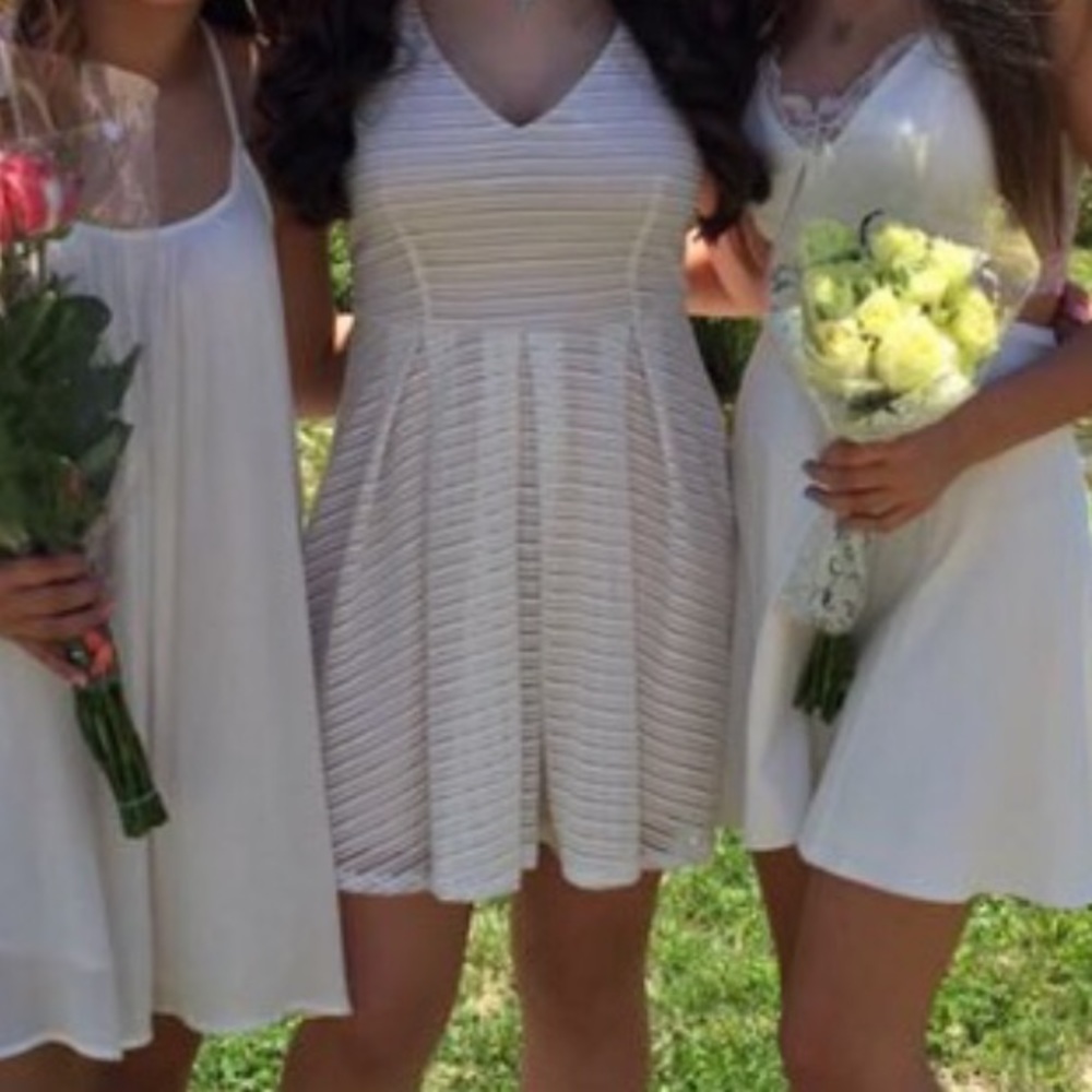 White fit and flare dress